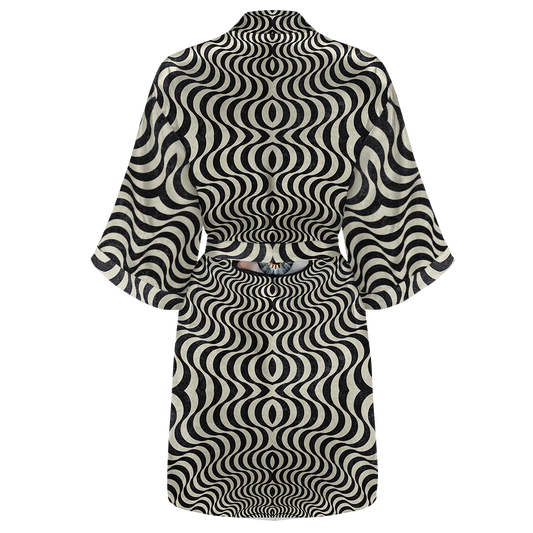 Hypnotic Eye All Over Print Women's Satin Kimono Robe