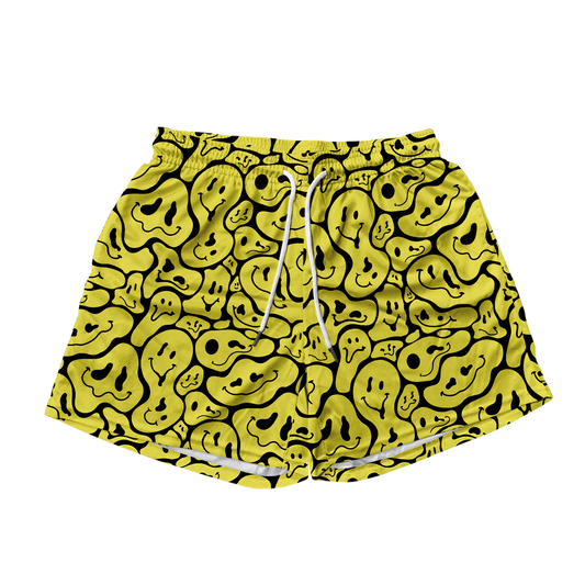 Trippy Smiley Faces All Over Print Men's Mesh Shorts