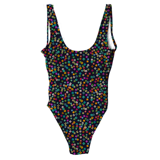 Tabs All Over Print One-Piece Swimsuit