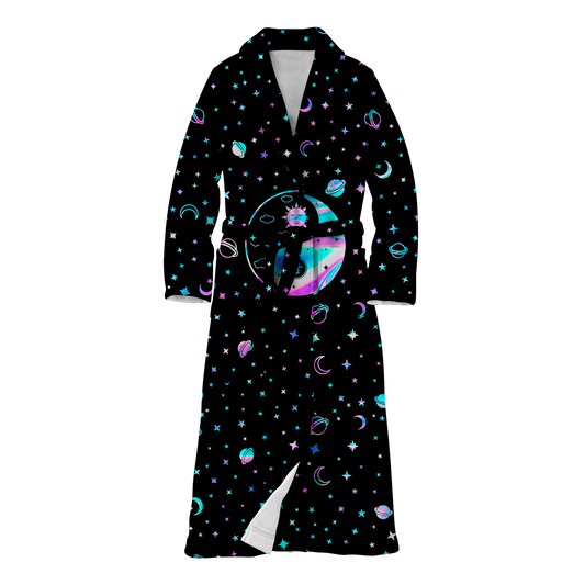Yinyang Galaxy All Over Print Fleece Robe