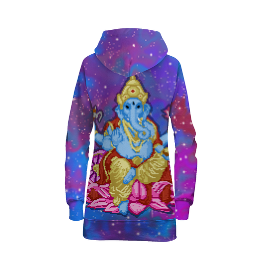 Pixel Ganesha All Over Print Hoodie Dress