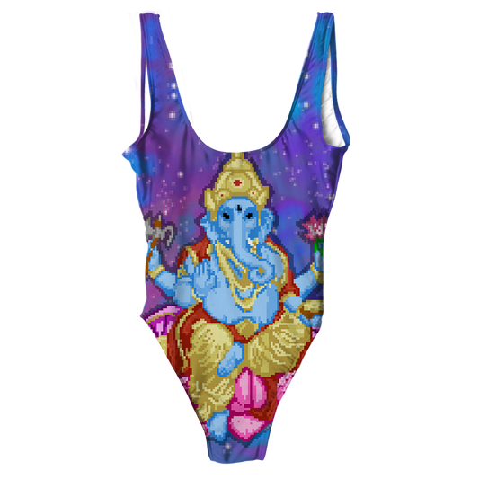 Pixel Ganesha All Over Print One-Piece Swimsuit