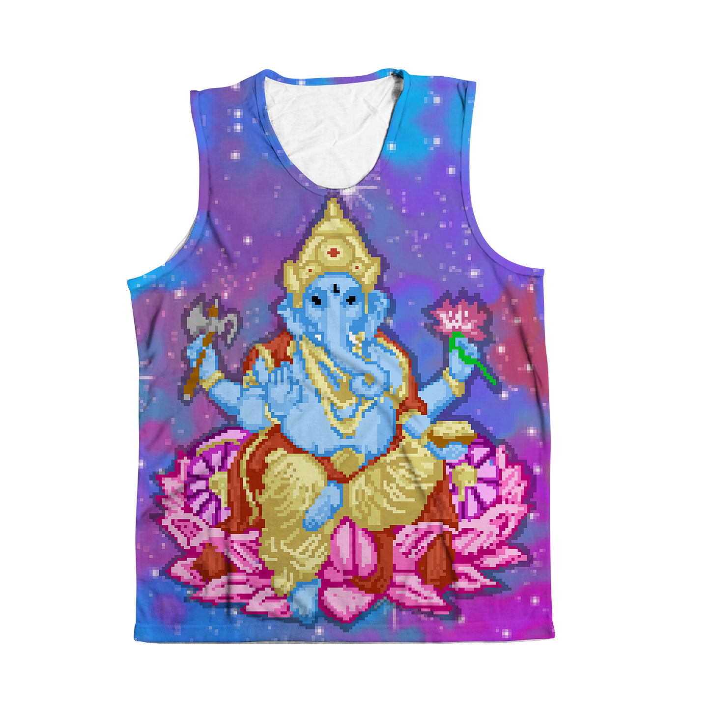 Pixel Ganesha All Over Print Sleeveless Tee