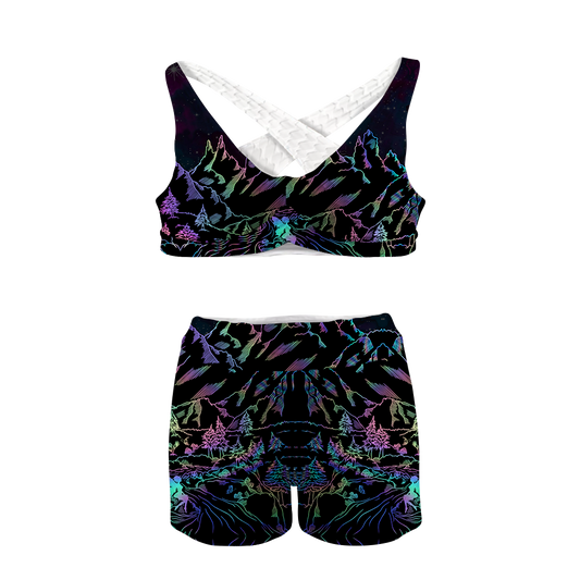Psi~ World All Over Print Sports Bra Suit