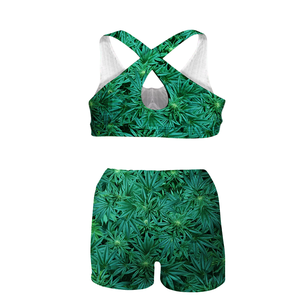Cann~ All Over Print Sports Bra Suit