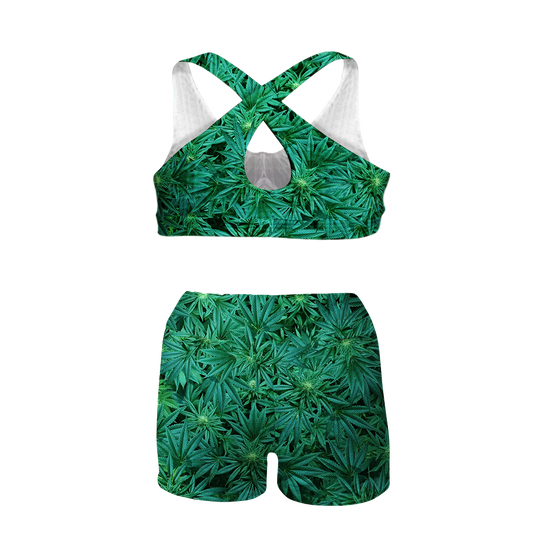 Cann~ All Over Print Sports Bra Suit