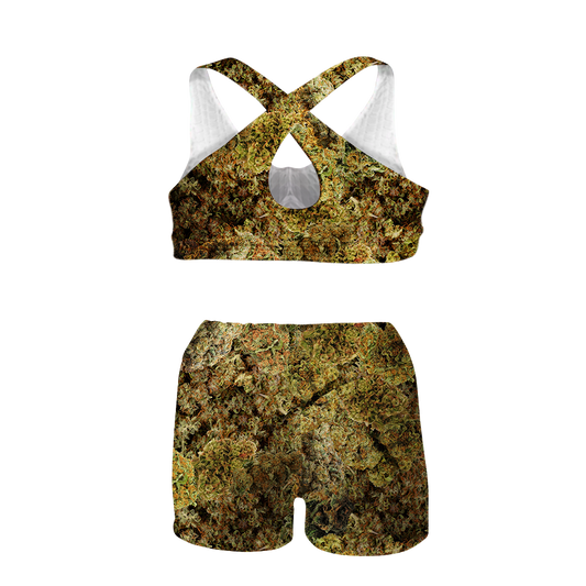 Cann~ Buds All Over Print Sports Bra Suit