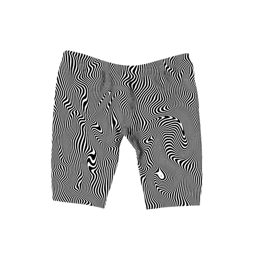 Trippy Wave All Over Print Women's Ribbed Shorts