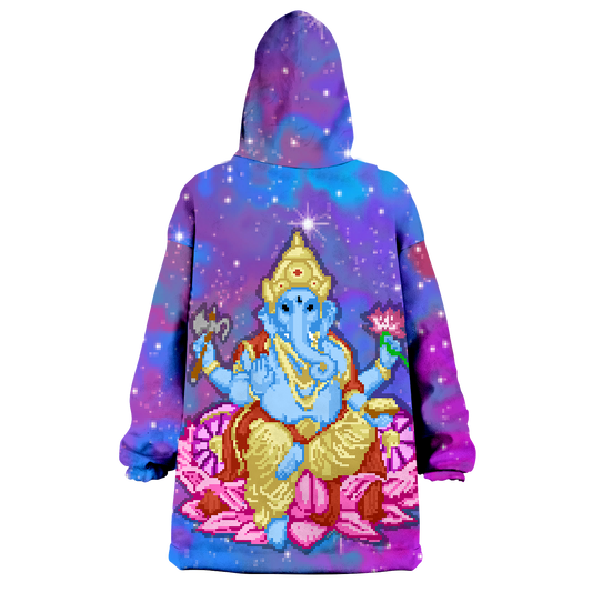 Pixel Ganesha All Over Print Wearable Blanket Hoodie