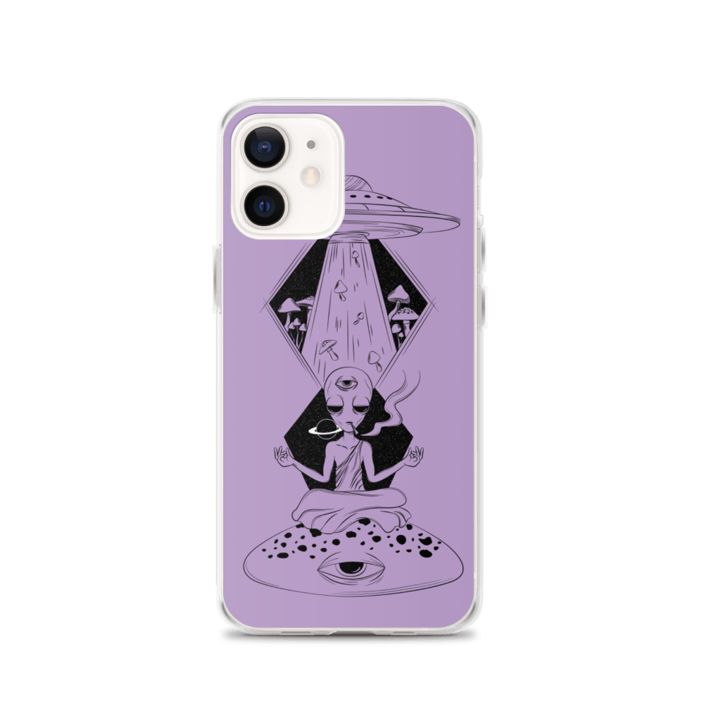 Shroom Beach Alien Meditating iPhone Case protects your iPhone against water, dust and shock.