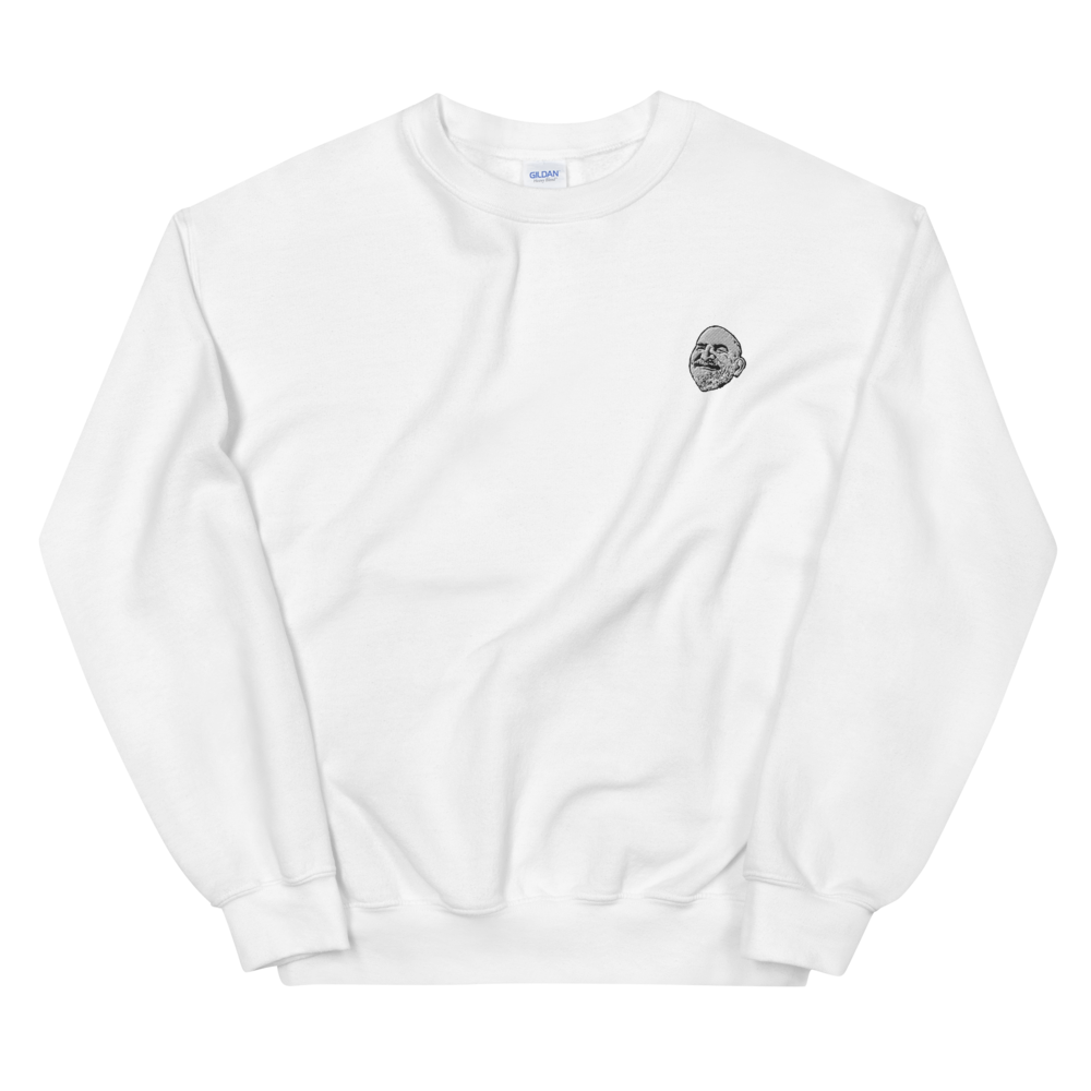 Printful Neem Karoli Baba Embroidery Graphic Sweatshirt - White / XL