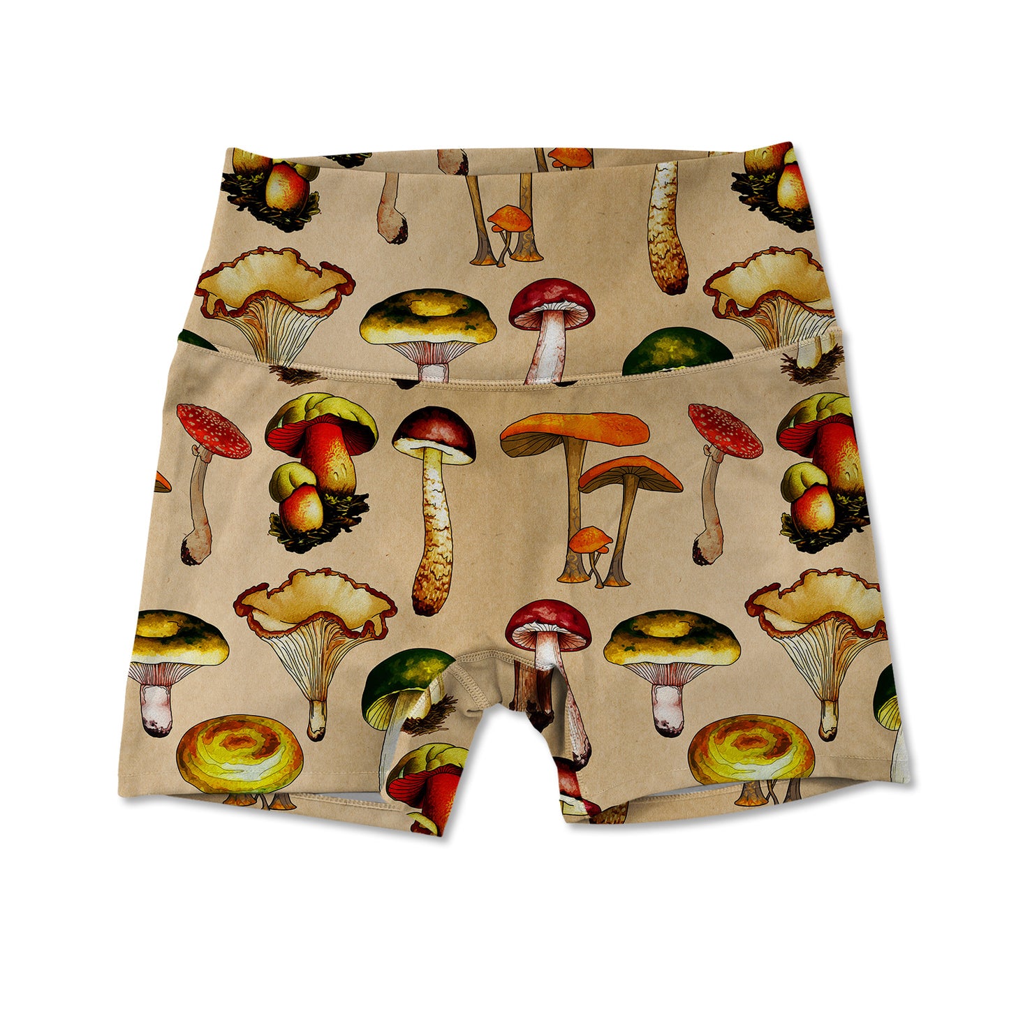 Magic Mushrooms Allover Print Women's Active Shorts