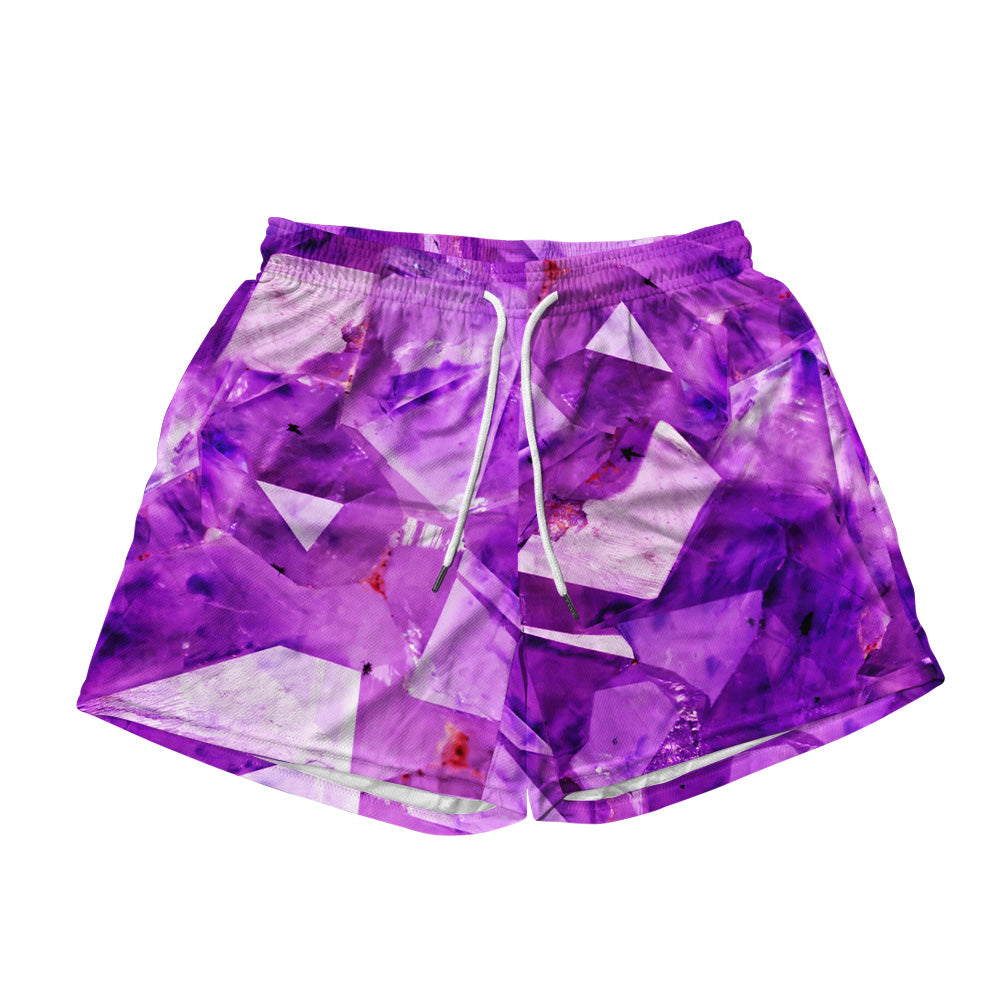 Amethyst Violet All Over Print Men's Mesh Shorts