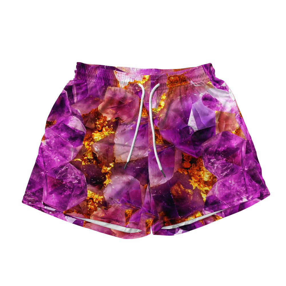 Amethyst and Gold  All Over Print Men's Mesh Shorts