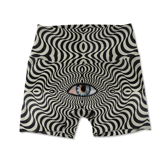 Hypnotic Eye Allover Print Women's Active Shorts