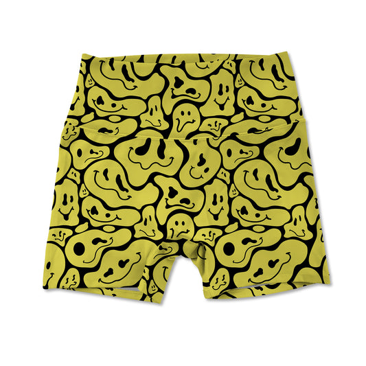 Trippy Smiley Allover Print Women's Active Shorts