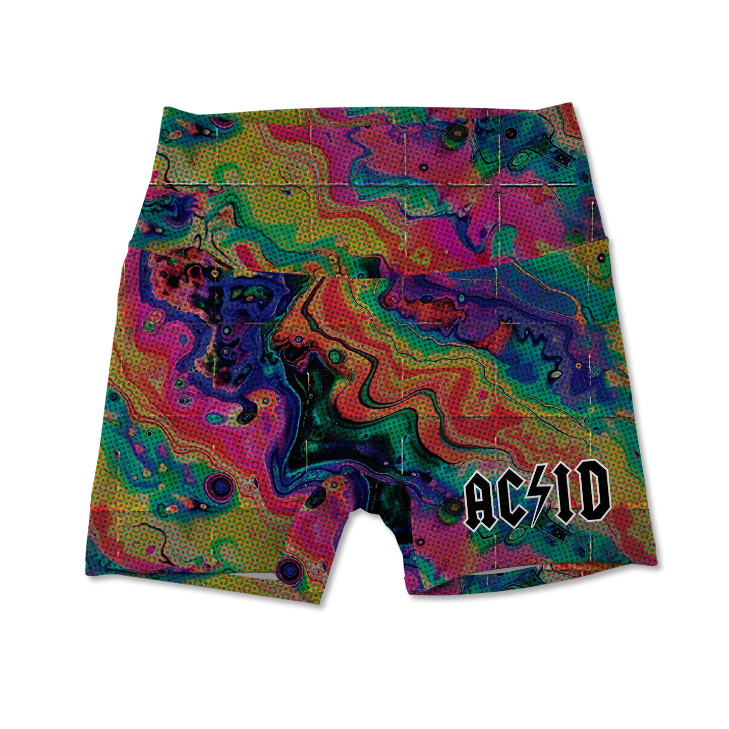 Acid Melt Allover Print Women's Active Shorts