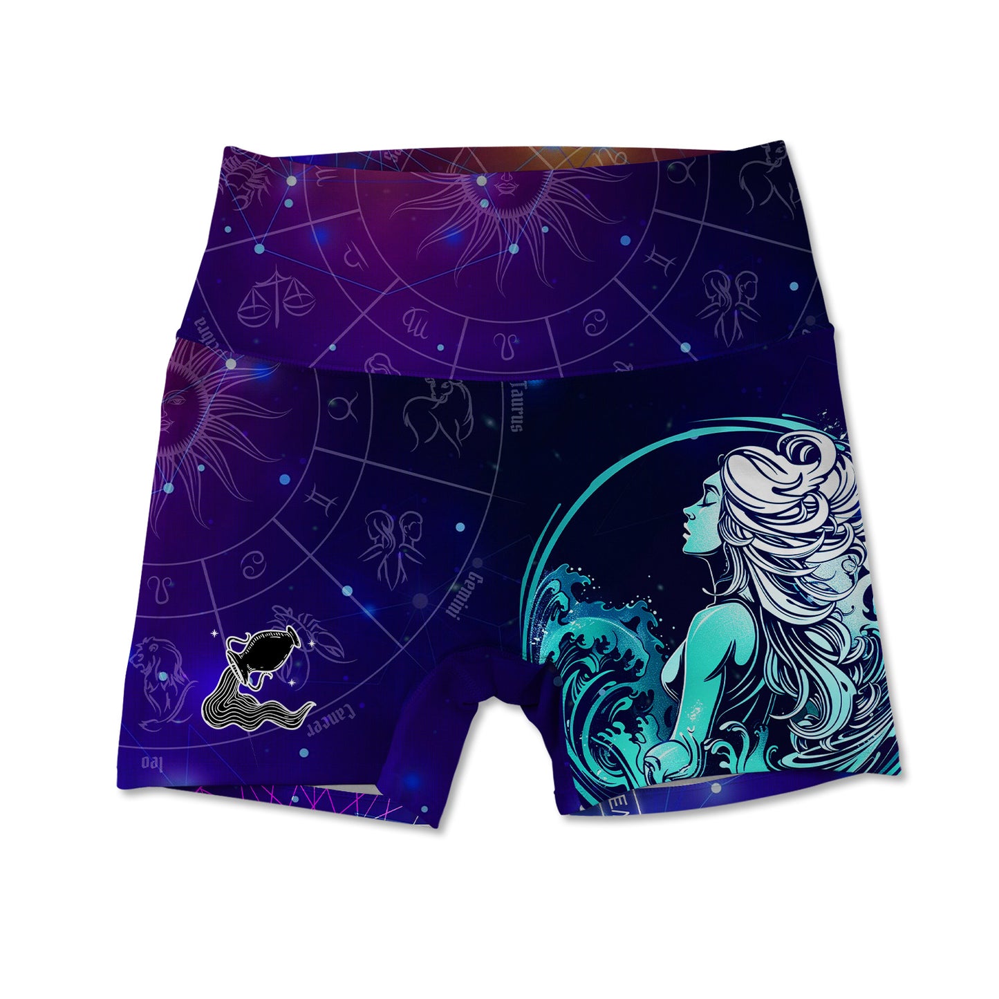 Aquarius Allover Print Women's Active Shorts