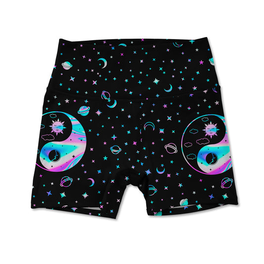 Yinyang Galaxy Allover Print Women's Active Shorts