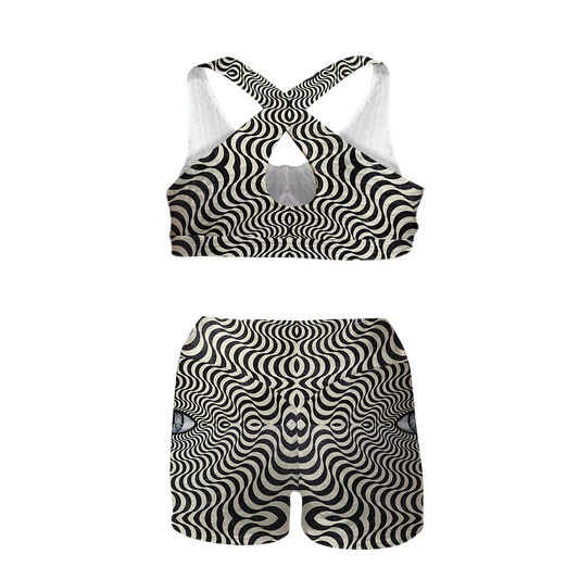 Hypnotic Eye All Over Print Sports Bra Suit