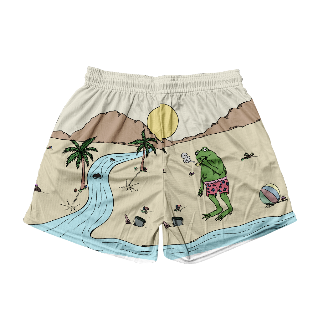 Beach Vibes All Over Print Men's Mesh Shorts