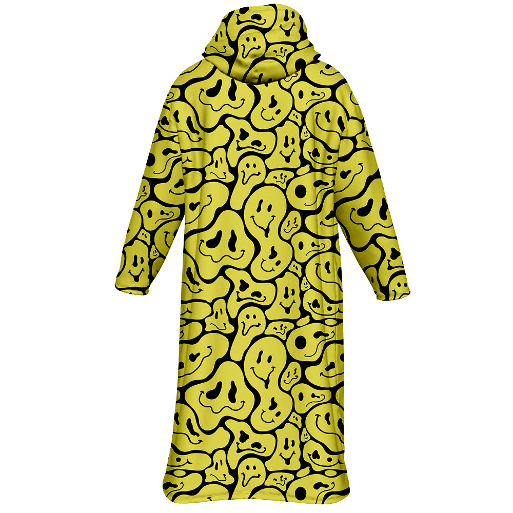 Trippy Smiley Faces All Over Print Cloak