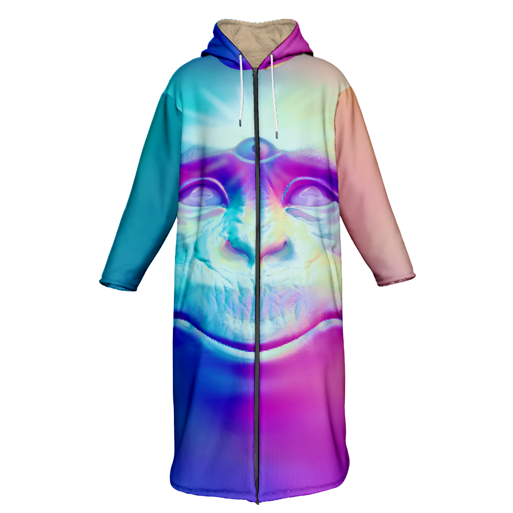 Neon Glowing Monkey All Over Print Cloak