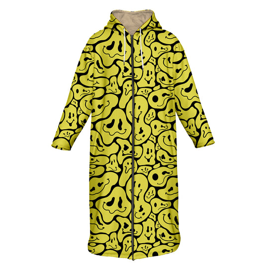 Trippy Smiley Faces All Over Print Cloak