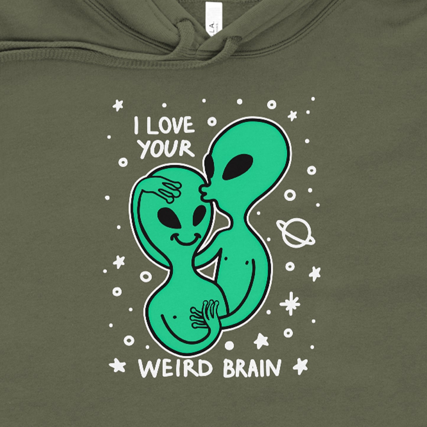 I Love Your Weird Brain Graphic Crop Hoodie