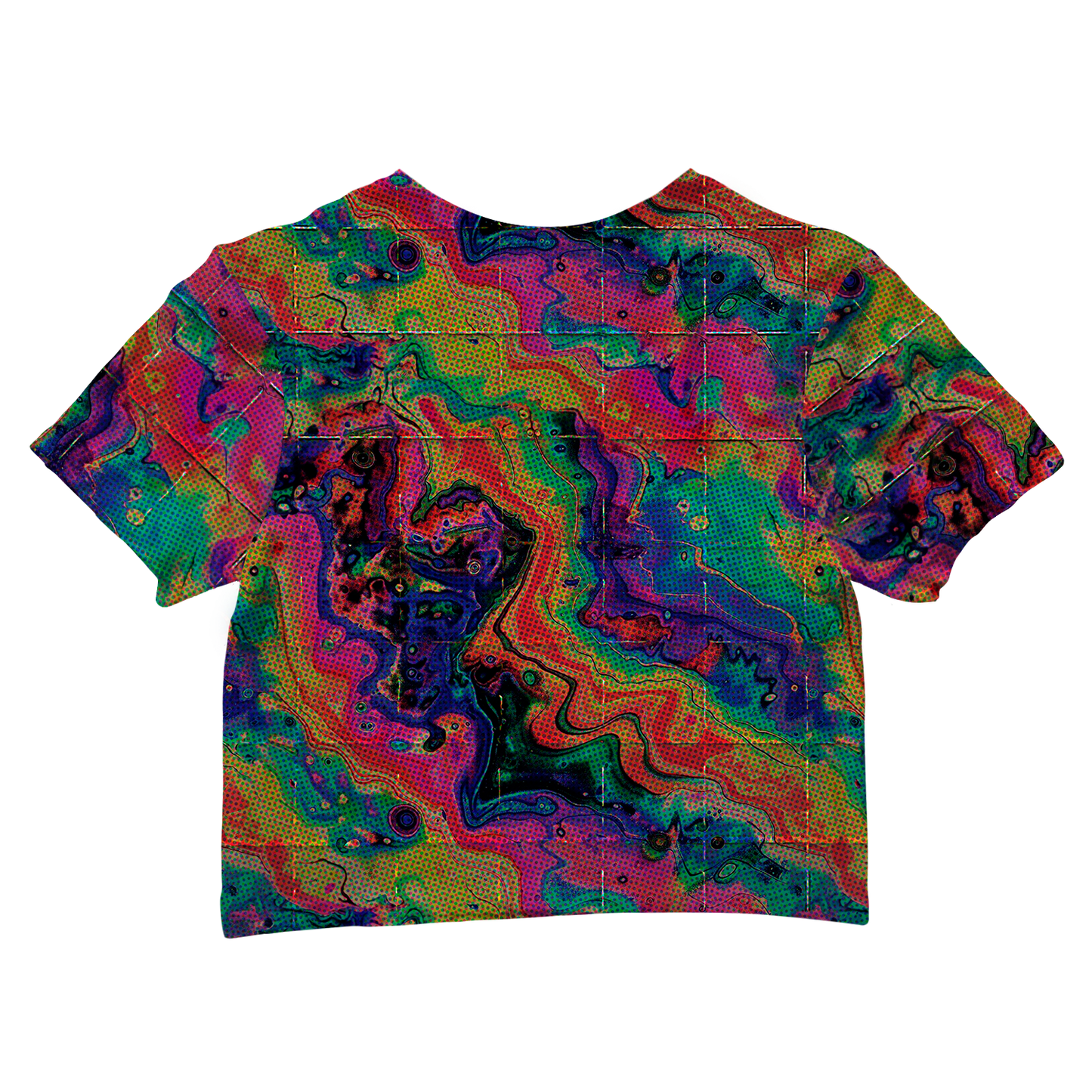 Acid Melt All Over Print Cotton Crop Tee