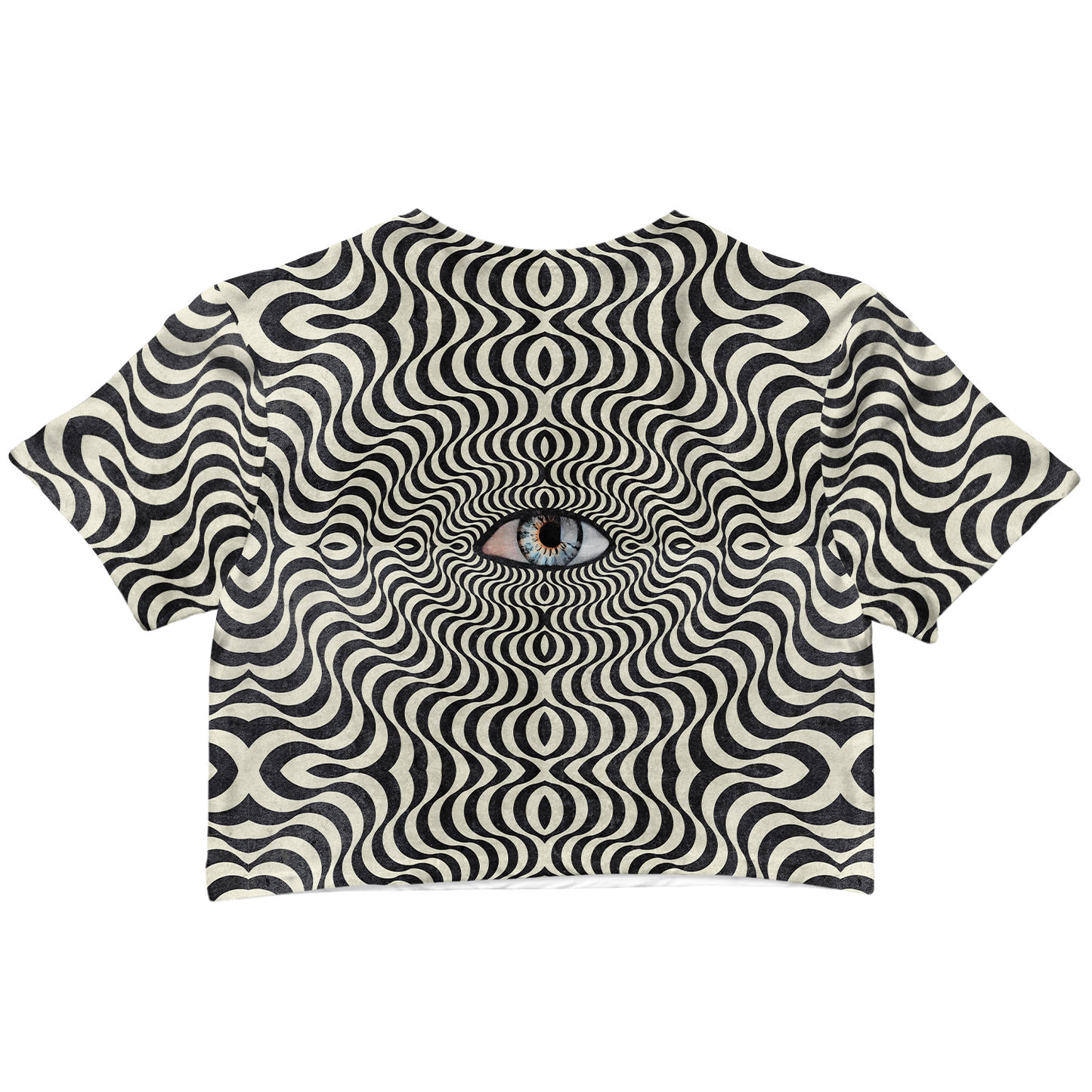 Hypnotic Eye All Over Print Cotton Crop Tee