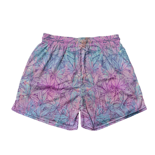 Cann~ Pattern All Over Print Men's Mesh Shorts