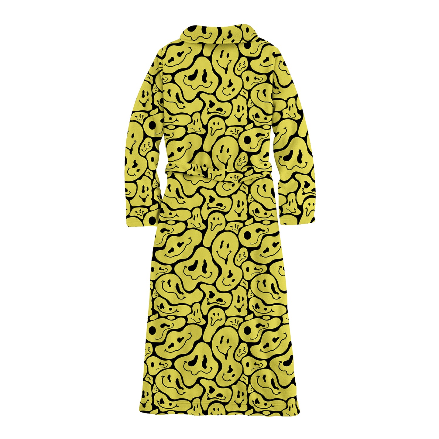 Trippy Smiley Faces All Over Print Fleece Robe