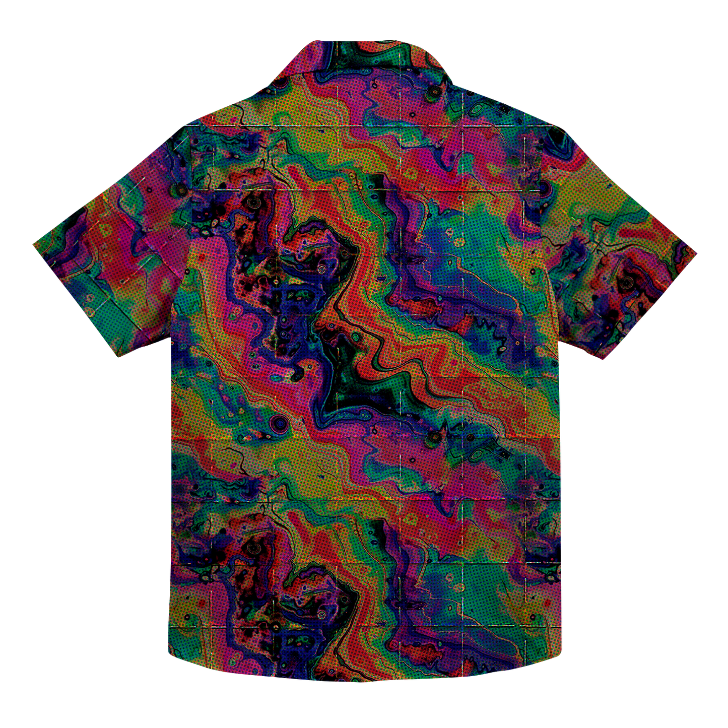 Acid Melt All Over Print Hawaiian Button Up