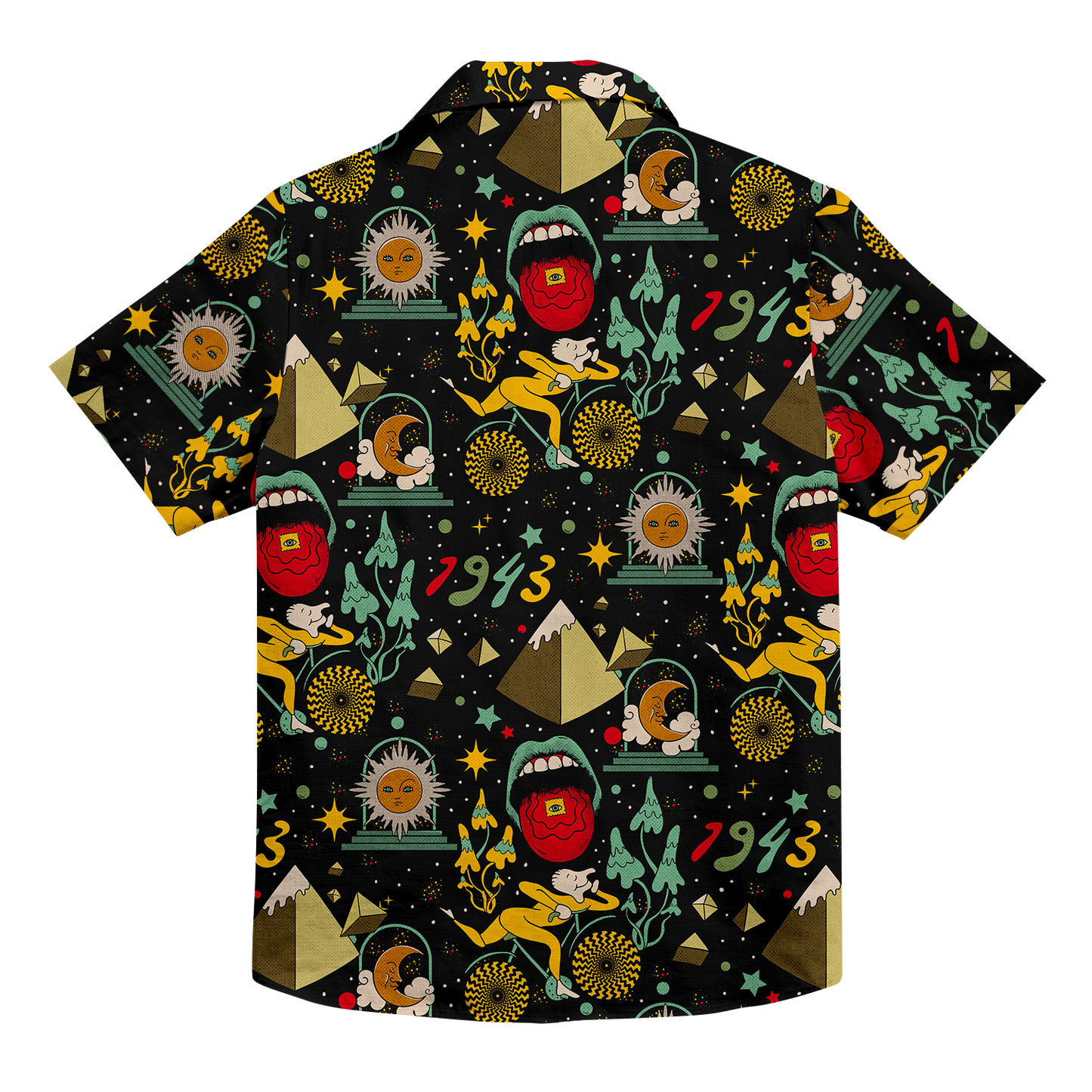 Bicycle Day Pattern All Over Print Hawaiian Button Up