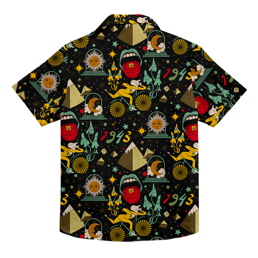Bicycle Day Pattern All Over Print Hawaiian Button Up