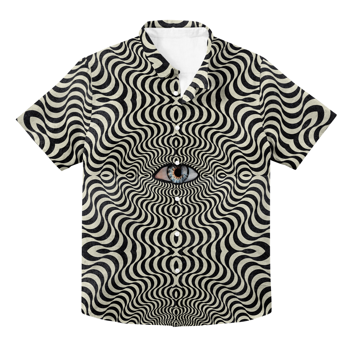Hypnotic Eye All Over Print Hawaiian Button Up