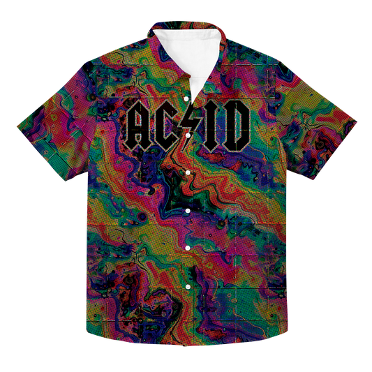 Acid Melt All Over Print Hawaiian Button Up