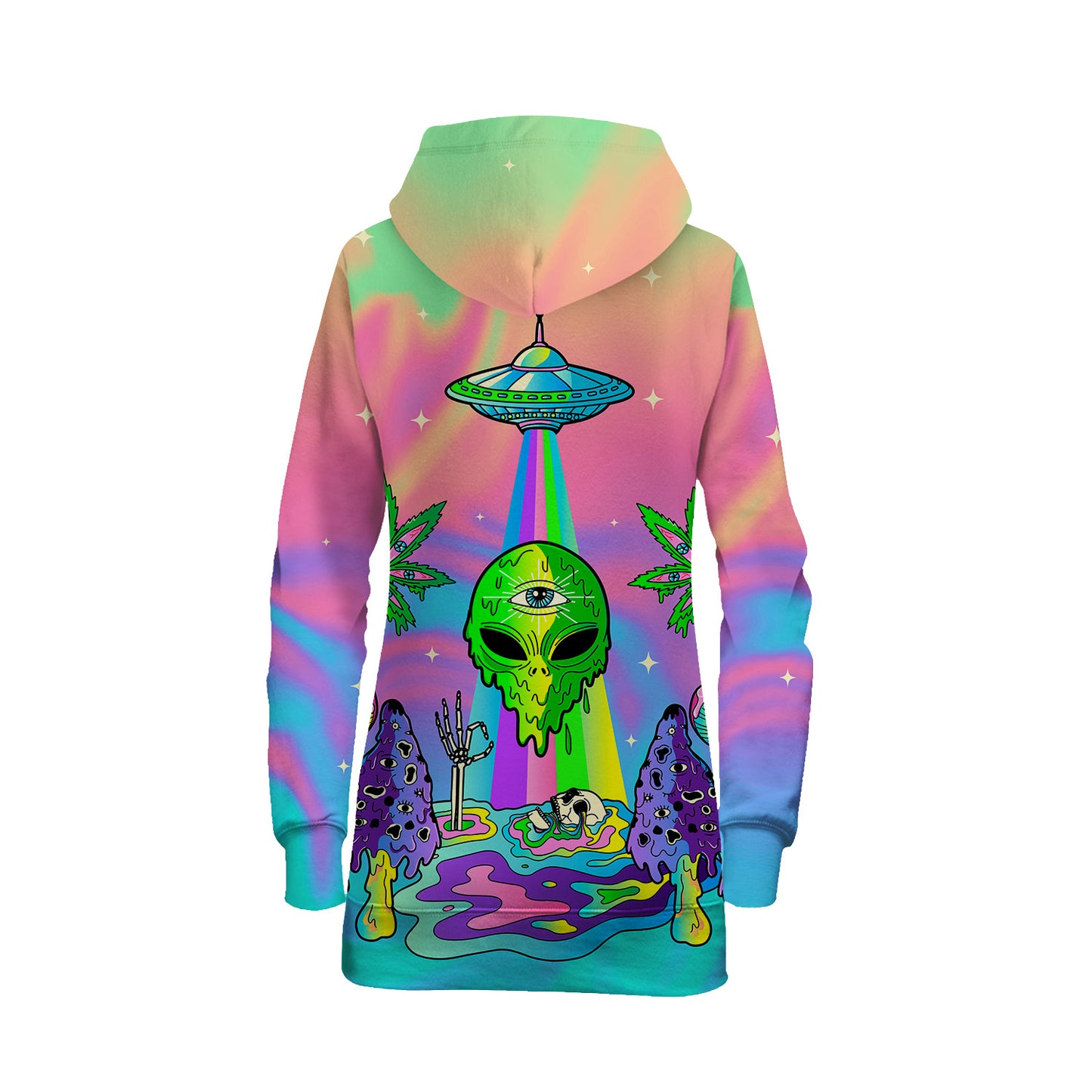 Psyc Trip All Over Print Hoodie Dress