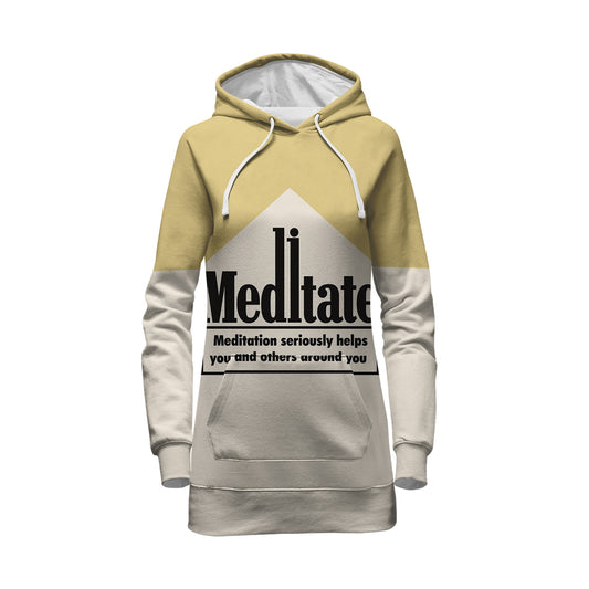 Meditate All Over Print Hoodie Dress