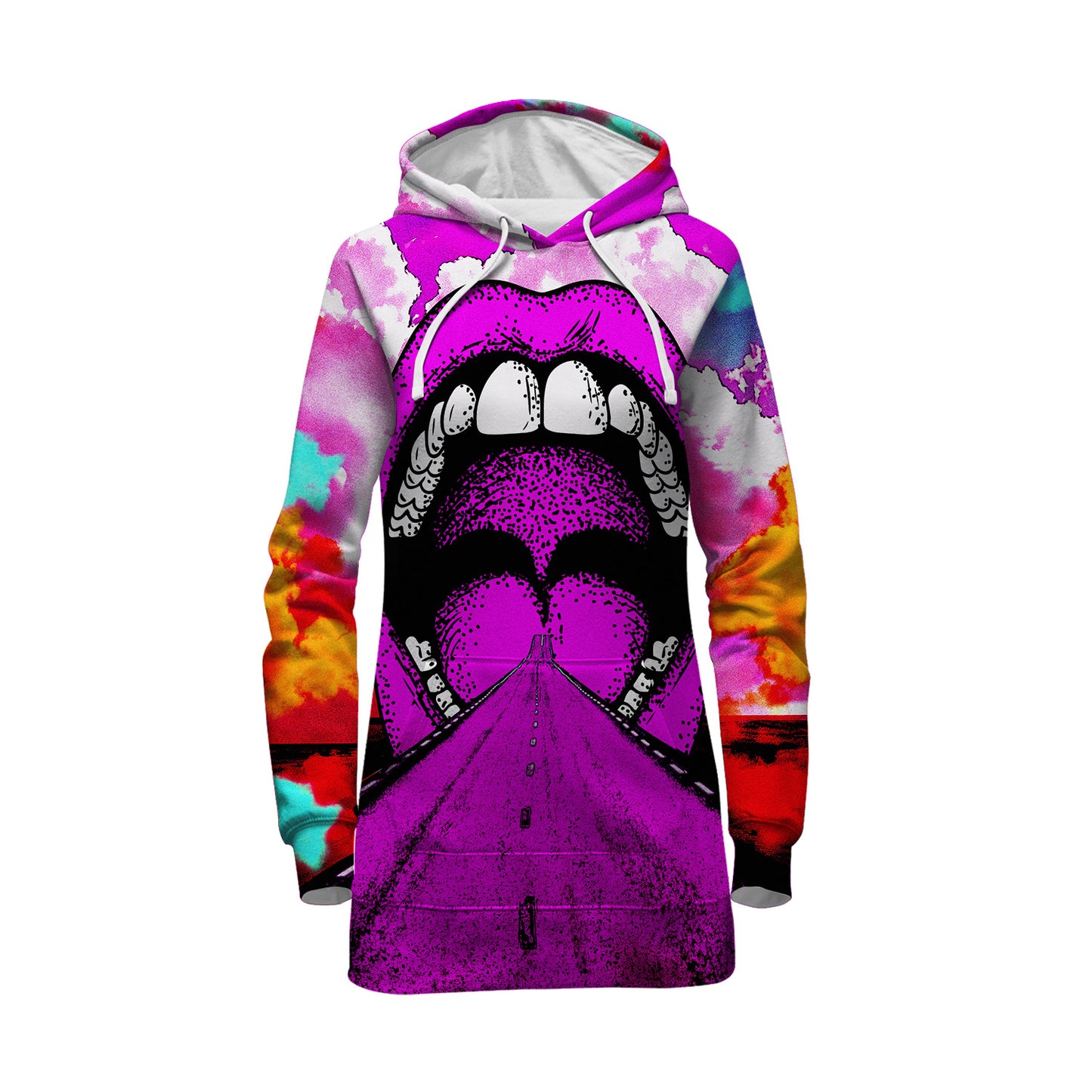 Into My Mouth All Over Print Hoodie Dress