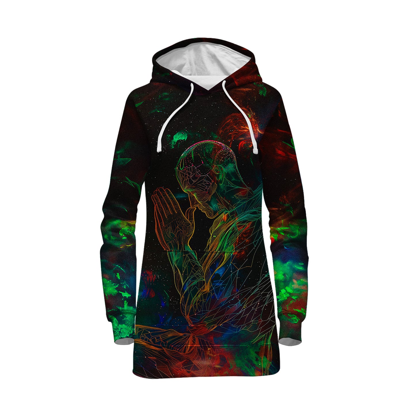 Prayer All Over Print Hoodie Dress