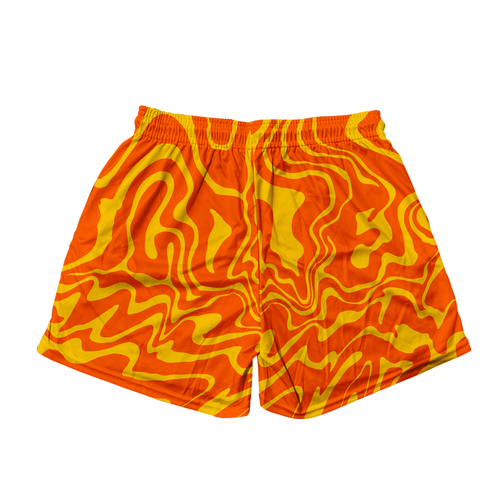 I Love You Psi~ Wave - Orange Men's Mesh Shorts