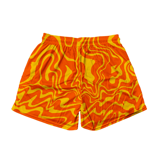 I Love You Psi~ Wave - Orange Men's Mesh Shorts