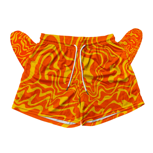 I Love You Psi~ Wave - Orange Men's Mesh Shorts