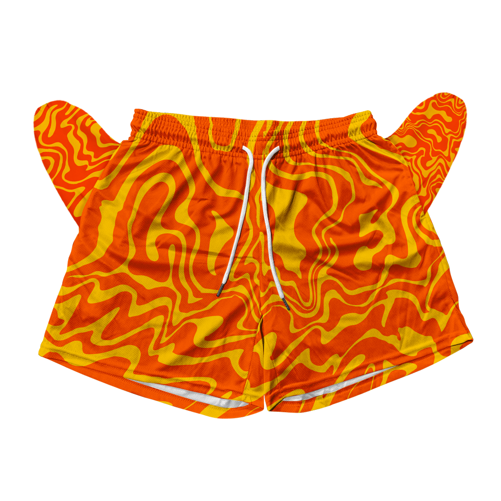 I Love You Psi~ Wave - Orange Men's Mesh Shorts