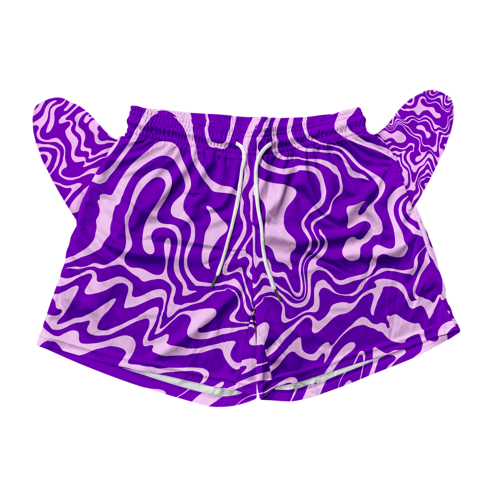 I Love You Psi~ Wave - Purple Men's Mesh Shorts