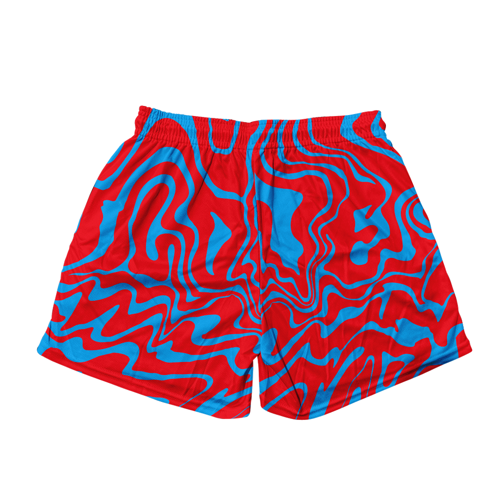 I Love You Psi~ Wave - Red Men's Mesh Shorts