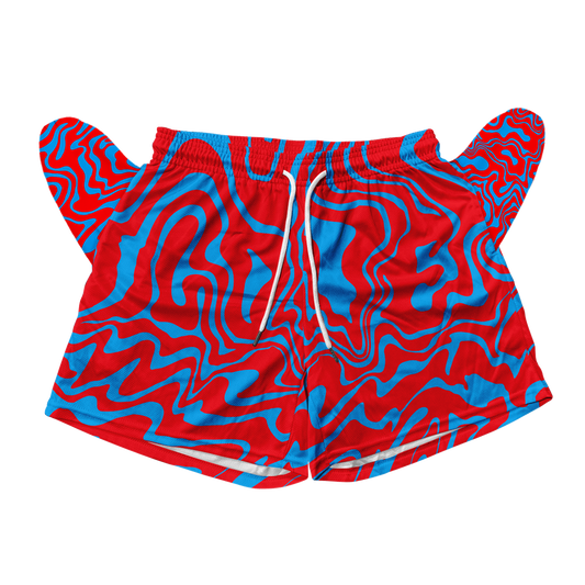 I Love You Psi~ Wave - Red Men's Mesh Shorts