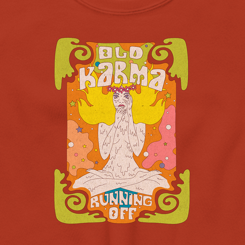 Old Karma Running Off Graphic Crop Sweatshirt